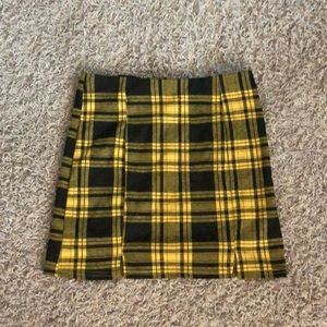 Hesperus Yellow Plaid Mini Skirt Size L